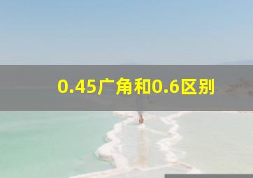 0.45广角和0.6区别