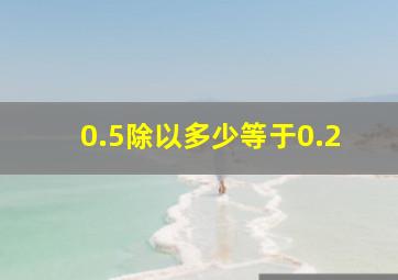 0.5除以多少等于0.2