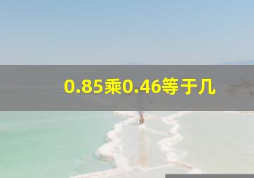 0.85乘0.46等于几