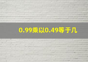 0.99乘以0.49等于几