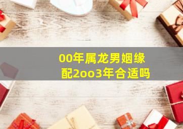 00年属龙男姻缘配2oo3年合适吗