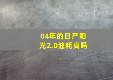 04年的日产阳光2.0油耗高吗