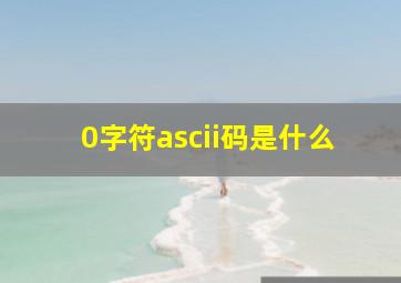 0字符ascii码是什么