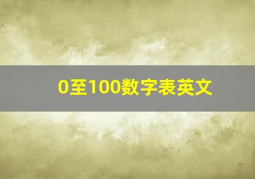 0至100数字表英文