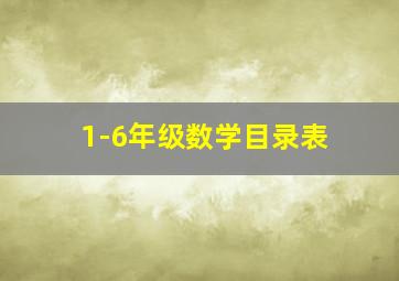 1-6年级数学目录表