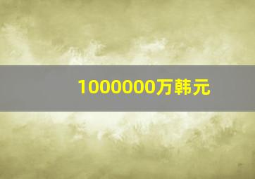 1000000万韩元