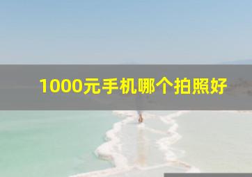 1000元手机哪个拍照好