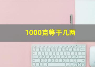 1000克等于几两