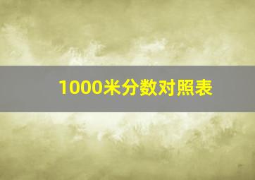 1000米分数对照表