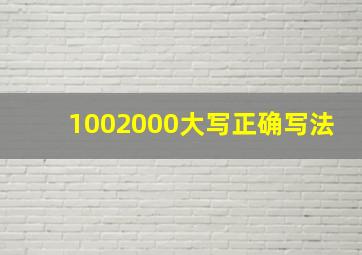 1002000大写正确写法