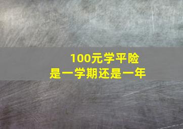 100元学平险是一学期还是一年