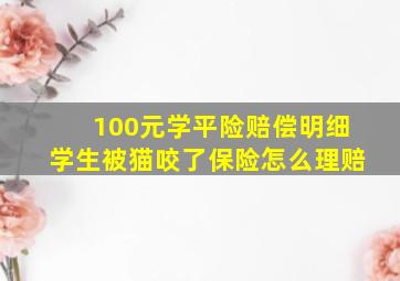 100元学平险赔偿明细学生被猫咬了保险怎么理赔