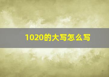 1020的大写怎么写