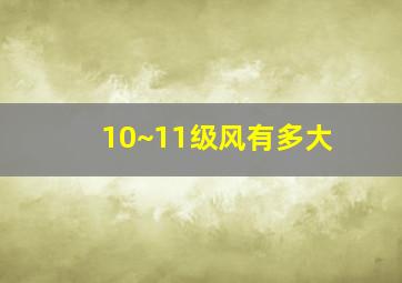 10~11级风有多大