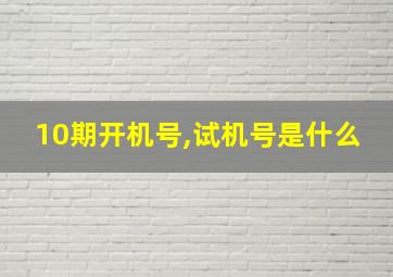 10期开机号,试机号是什么