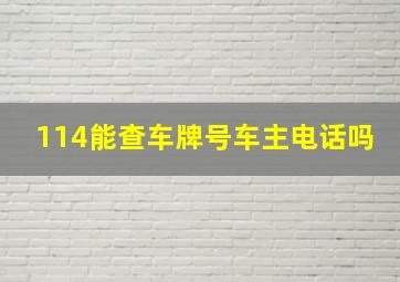 114能查车牌号车主电话吗