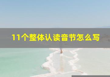 11个整体认读音节怎么写