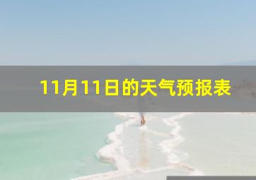 11月11日的天气预报表