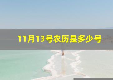 11月13号农历是多少号