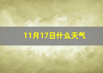 11月17日什么天气