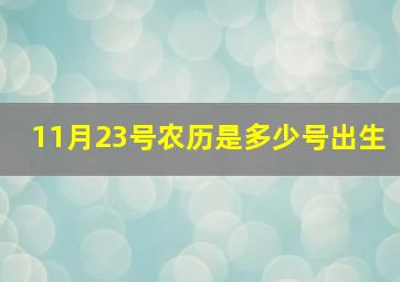 11月23号农历是多少号出生