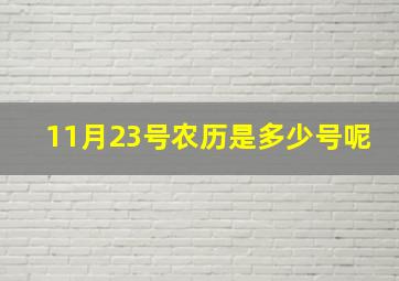 11月23号农历是多少号呢