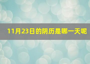 11月23日的阴历是哪一天呢