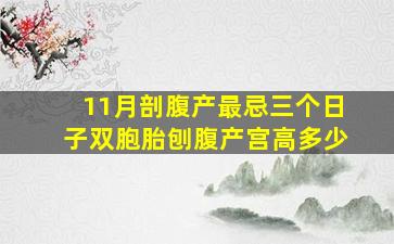 11月剖腹产最忌三个日子双胞胎刨腹产宫高多少