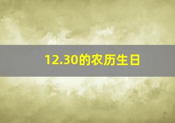 12.30的农历生日