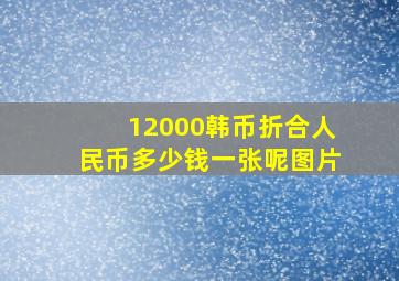 12000韩币折合人民币多少钱一张呢图片