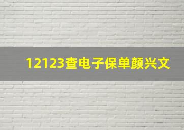 12123查电子保单颜兴文