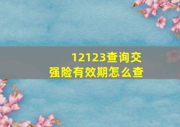 12123查询交强险有效期怎么查