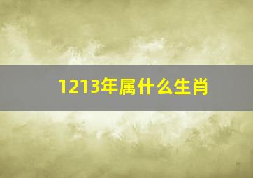 1213年属什么生肖