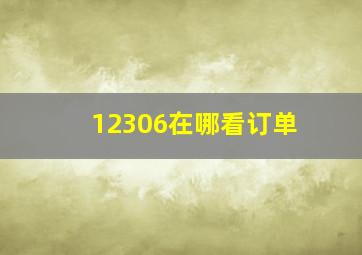 12306在哪看订单