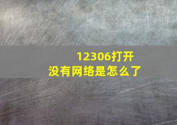 12306打开没有网络是怎么了