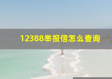 12388举报信怎么查询