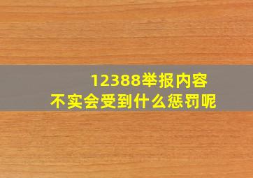 12388举报内容不实会受到什么惩罚呢