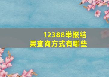 12388举报结果查询方式有哪些