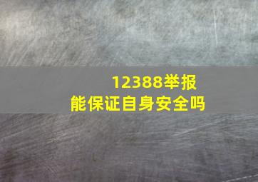 12388举报能保证自身安全吗