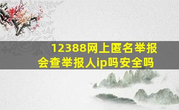 12388网上匿名举报会查举报人ip吗安全吗