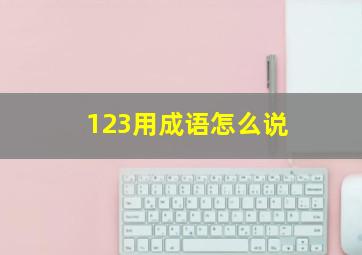 123用成语怎么说