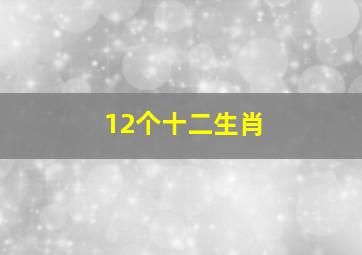 12个十二生肖