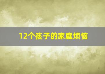 12个孩子的家庭烦恼