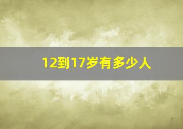 12到17岁有多少人