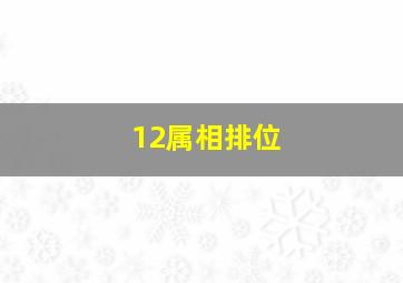 12属相排位