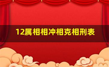 12属相相冲相克相刑表