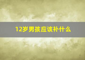 12岁男孩应该补什么