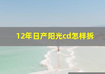 12年日产阳光cd怎样拆