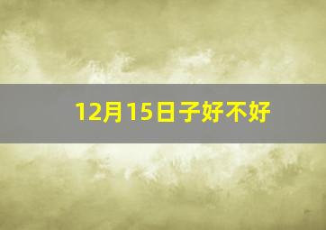 12月15日子好不好