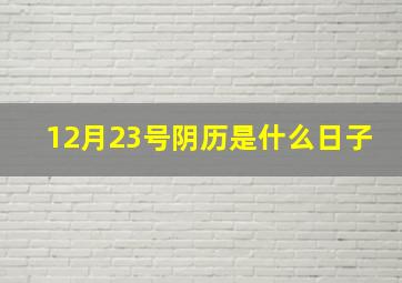 12月23号阴历是什么日子